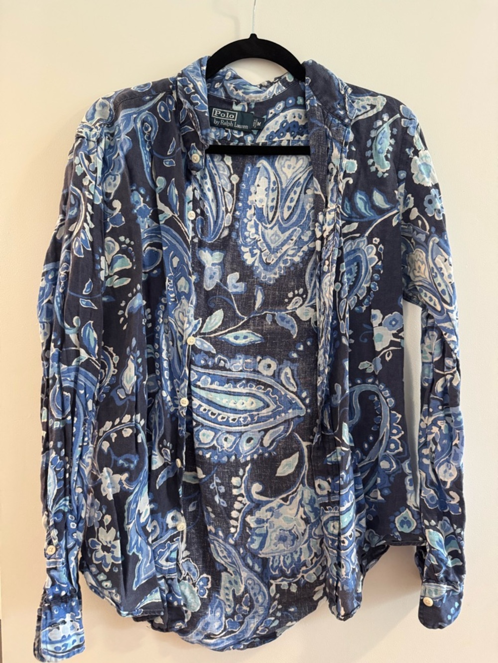 Polo by Ralph Lauren Navy and Light Blue Paisley Shirt